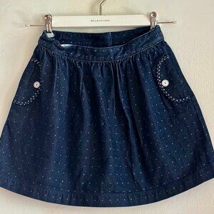 Brooks Brothers polka dot girl's Denim skirt Size 8